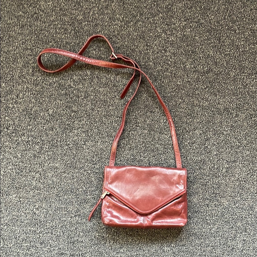 HOBO Red Crossbody Bag with Vintage Leather Look